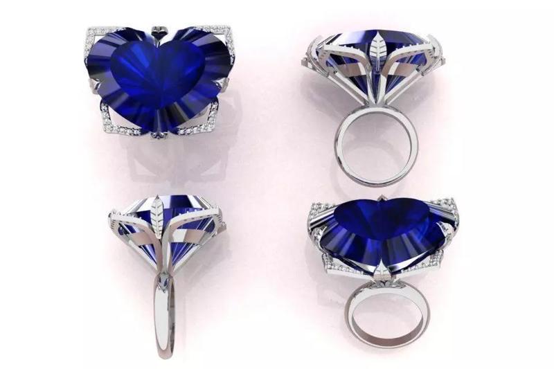 Heart-Shaped Amethyst Petals Ring Design