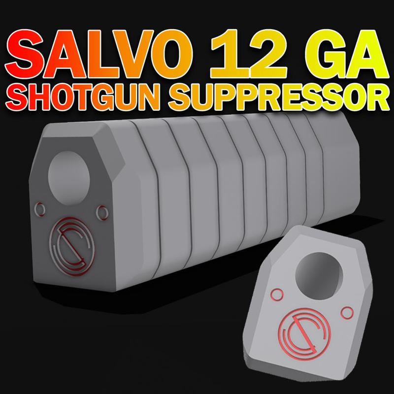 SALVO 12 GA Shotgun Suppressor Replica for Airsoft Replicas