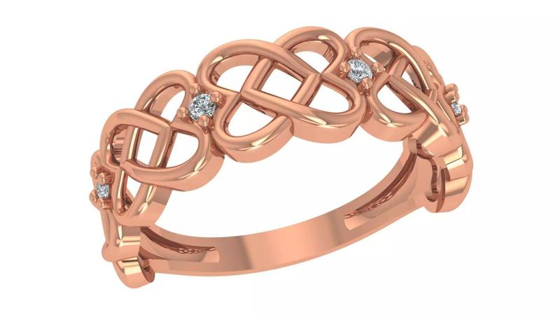 Heart Love Valentine Wire High Jewelry Cocktail Ring 3dm stl