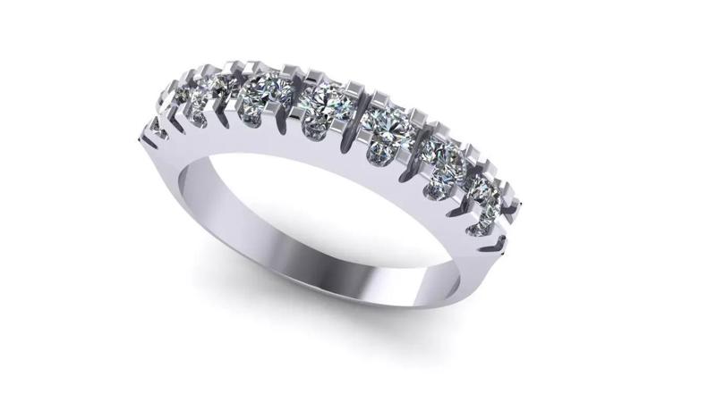 Half Eternity Ring with 3 mm Brilliant-Cut Diamonds