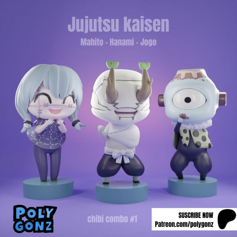 Jujutsu Kaisen Chibis (Mahito, Jogo, Hanami)