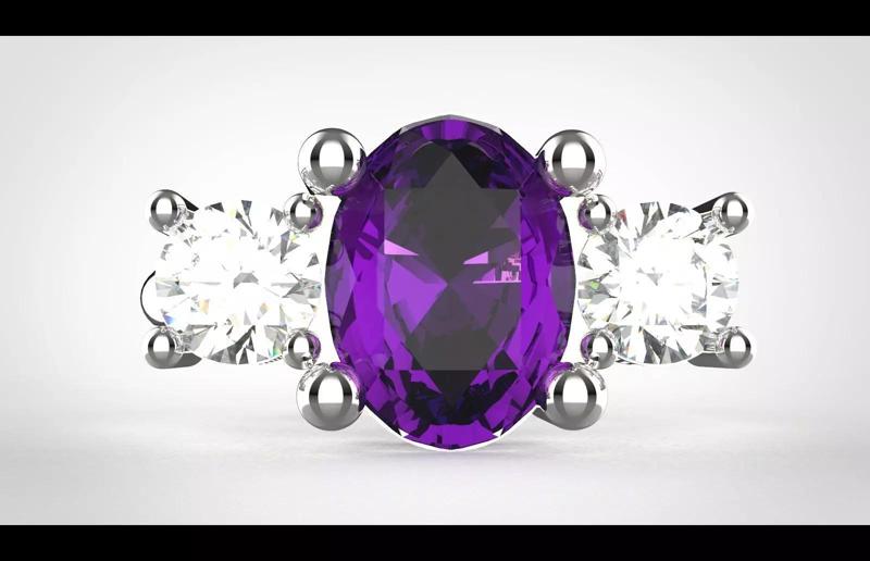 amthist and white topz ring