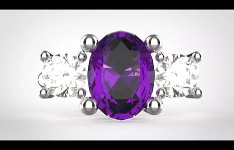 amthist and white topz ring