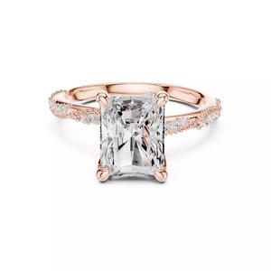9x7mm Radiant Cut Diamond Crossover Wedding Ring 3DM STL Video