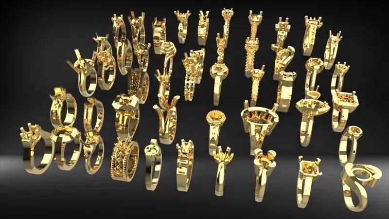 50 Various Solitaire Promise ring Jewelry Collection Bulk Sale