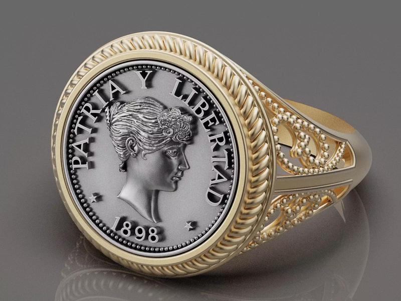 Anniversary of Souvenir Peso Coin printable Ring