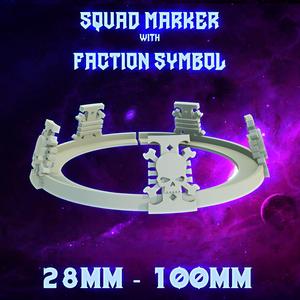 Squad Marker with Faction Symbol "Skull Pillar" | 28mm-100mm bases | Wargames | Tabletop | Base Marker | Base Identifier | Marker Ring