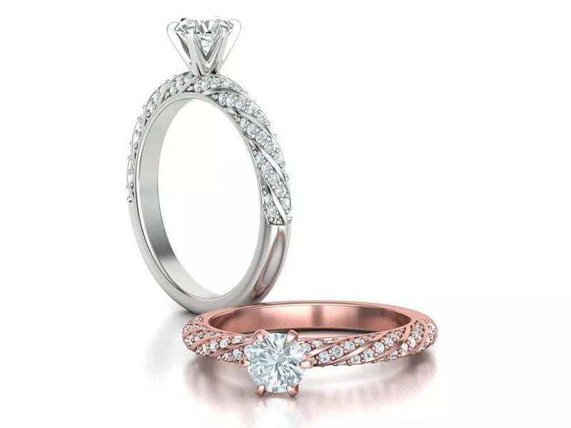 Amanda Solitaire Crown Engagement Ring  Half Carat stone