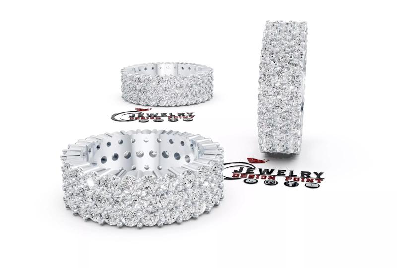 Custom Pave Diamond Eternity Ring Wedding Band- Bling Ring Band
