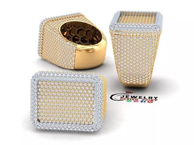 Custom Championship Rectangle Shape Diamond Ring - Men Ring
