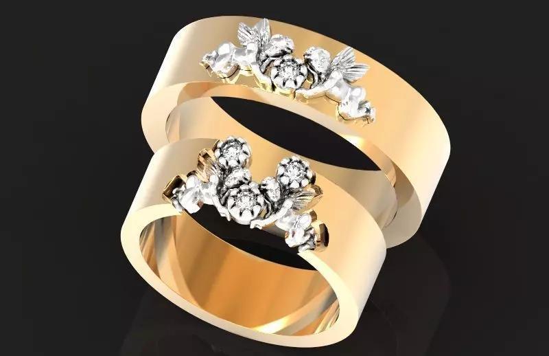 Cupid couple wedding rings 1233