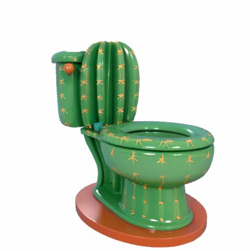 Cactus Toilet – Spiky Bathroom 3D Model