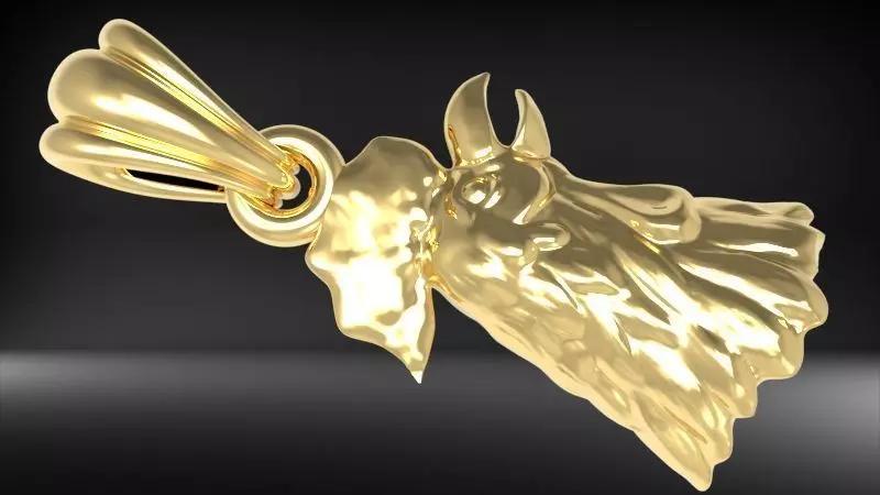 Rooster head pendant