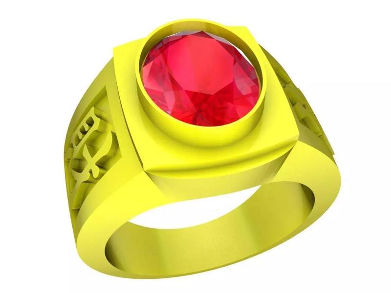 Chinese Oval Diamond Men Ring 3D Model 4971A