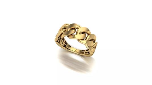 Chain ring - Miami Cuban ring - Link ring - print model