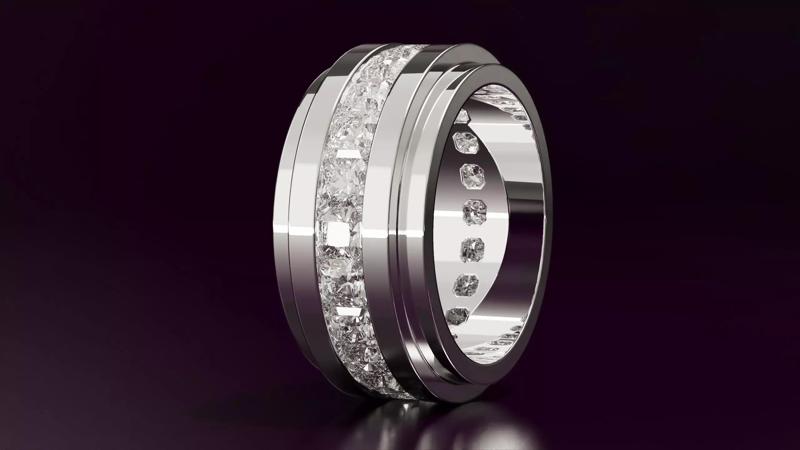 Channel Set Radiant Square Eternity Ring N07 3036CT EU54