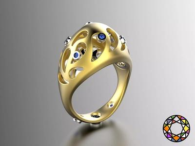 Easter eggs collection ring set 6-7 with gems 0140