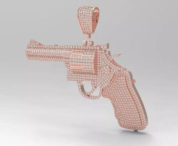 Diamond colt revolve Gun pendant