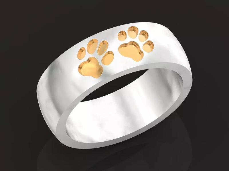 dog and cat  paw ring 1241