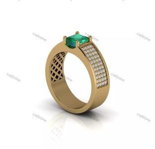 Emerald Pave Band Ring-3D Model