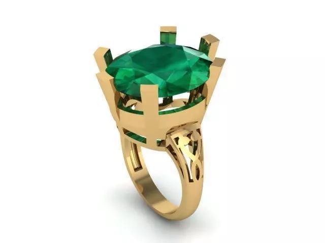 Emerald ring ready to print
