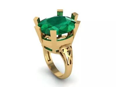 Emerald ring ready to print