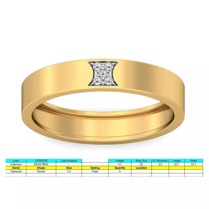 Elegant Men Ring with Princess Cut Diamonds