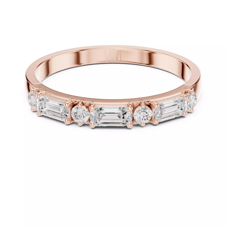 Emerald And Round Cut Diamond Wedding Ring 3DM STL Video