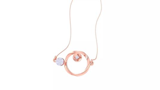 Circle Light Weight Solitaire Diamond Necklace renders 3dm stl
