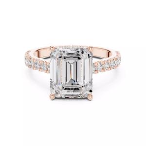Emerald Cut Diamond Engagement Wedding Ring ALL SIZES STL Video