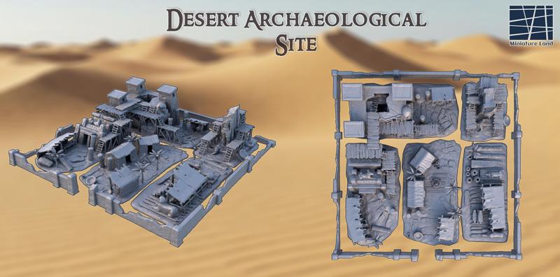Desert Archaelogical Site  28 mm Tabletop Terrain