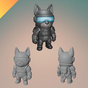 Armored Cyber Dog – 3D Printable Robot Dog Figurine in Sci-Fi Armor
