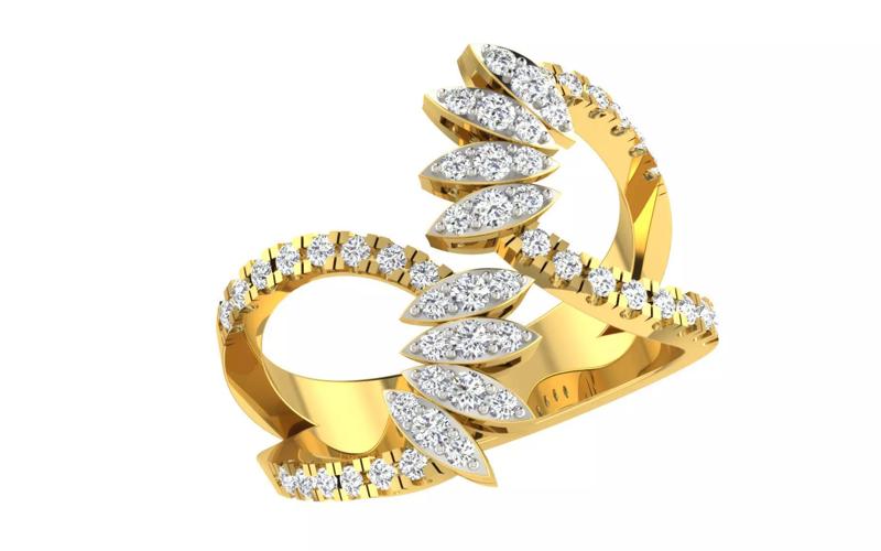 Solitaire Engagement Wedding Women Bypass Ring