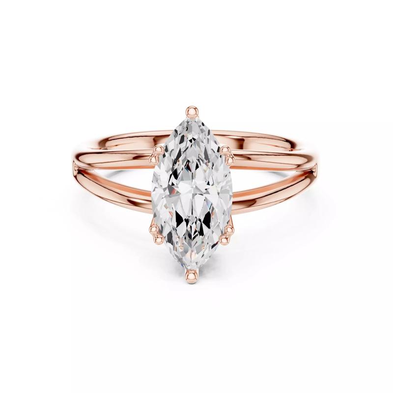 Solitaire Marquise Cut Diamond Split Shank Wedding Ring Video
