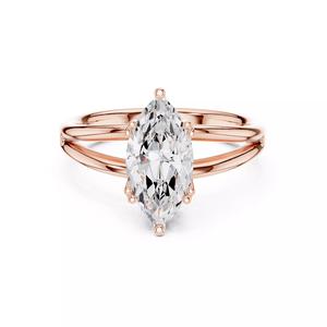 Solitaire Marquise Cut Diamond Split Shank Wedding Ring Video