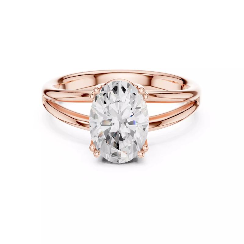 Solitaire Oval Cut Diamond Split Shank Wedding Ring File Video