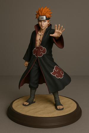Pain (Nagato) Statue – Akatsuki Cloak with Sand Base (3D Print Model)