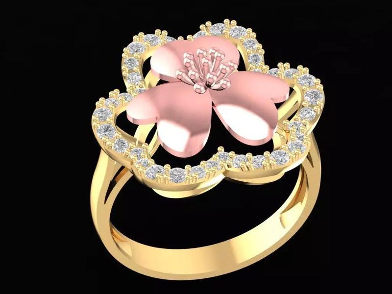 Flower Diamond Ring for Women 2183