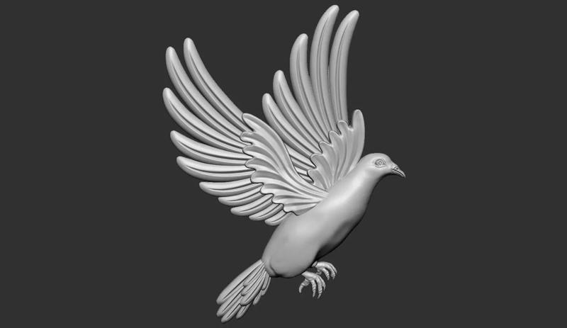 Dove bas relief