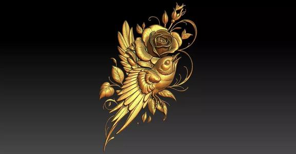 1 birds and roses CNC Relief Model