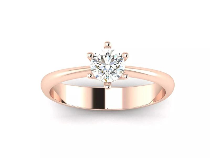 Diamond Solitaire Ring Half Carat Stone Heart Ring