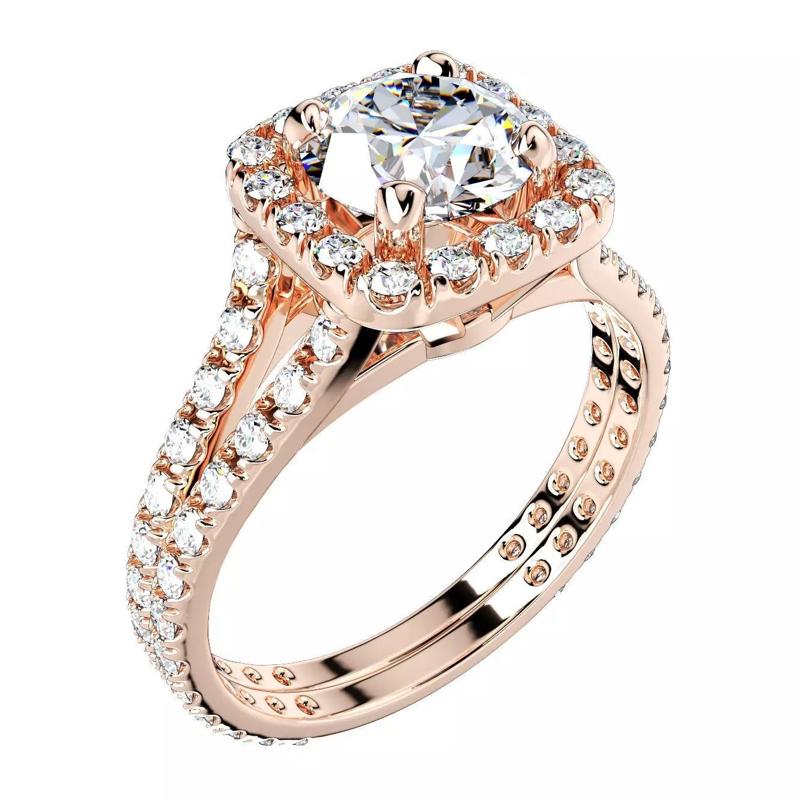 Diamond Round Halo Engagement Ring CAD Design-O-1-102