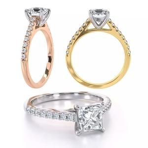 Diamond Set Princess Milena Diamond Ring 3D print model