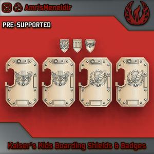 Kaiser's Kids Boarding Shields & Badge