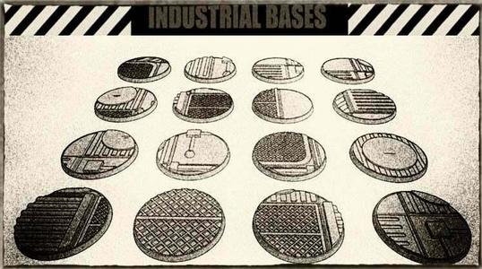 32mm Industrial Miniature Bases (x16) - For Tabletop War Games, Dungeons & Dragons, Pathfinder and more.