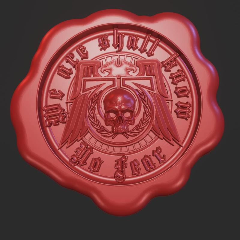 Big SEAL OF PURITY ULTRAMARINE COMBAT GLORY ROBOUTE GUILLIMAN GAINED IN BATTLE PRAYER WITH THE HIGH PRIEST'S BLESSING WE KNOW NO FEAR!