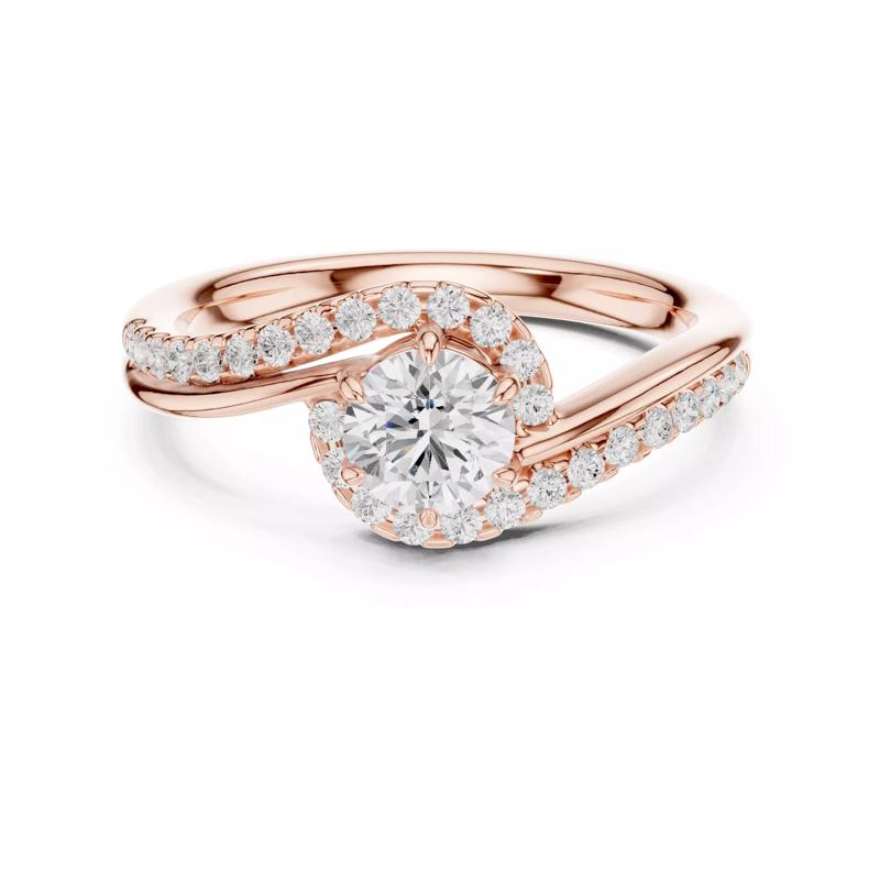 Round Diamond Swirl Engagement Wedding Ring 3DM STL Video