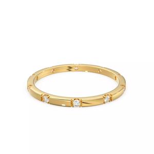 Pave Diamond Wedding Band Proposal Gold Engagement Ring