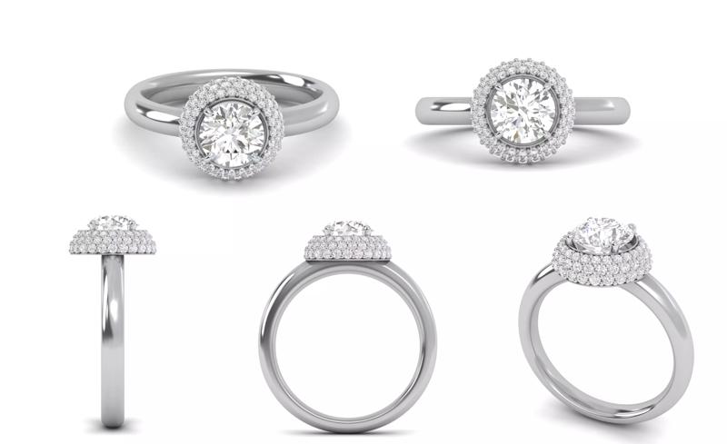 Diamond Solitare Ring Combination Setting