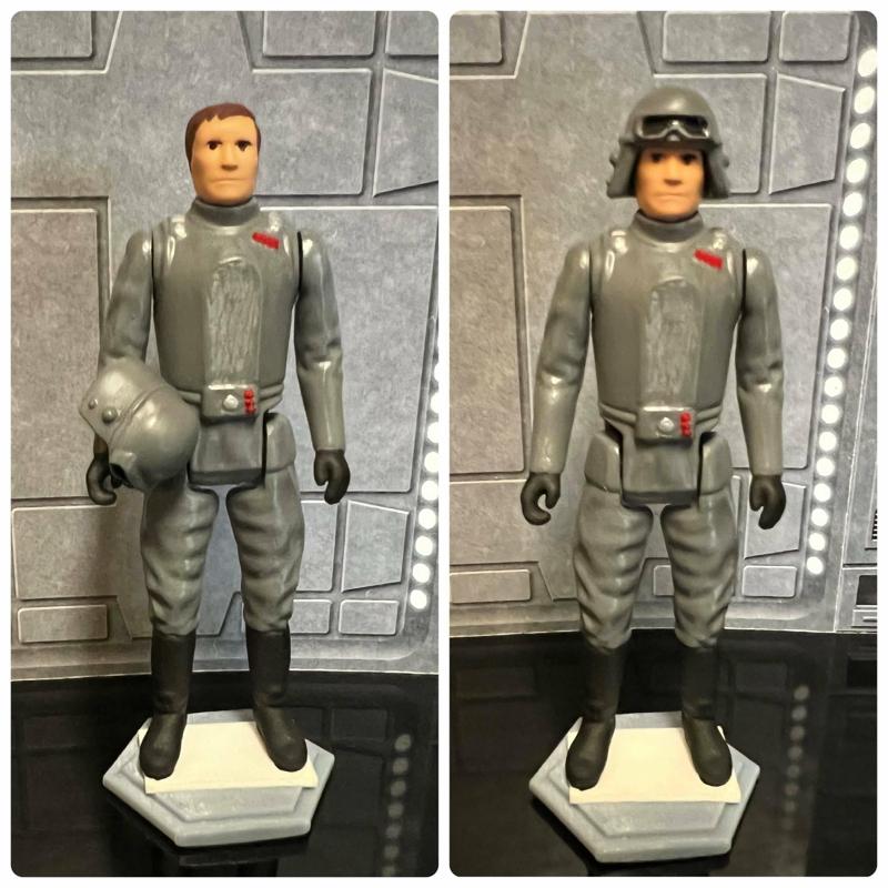 STAR WARS VINTAGE AT-AT COMMANDER REMOVABLE HELMET, GENERAL VEERS CUSTOM UNPRODUCED KENNER, HASBRO ACTION FIGURE, 3.75", 1/18, 5POA